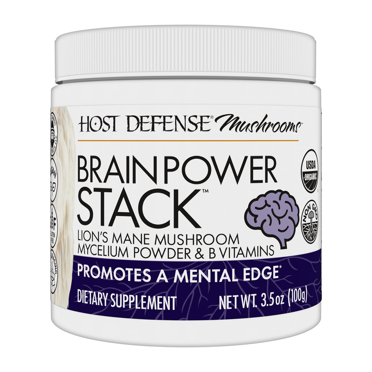 Host Defense BrainPower Stack 100g packaging front view