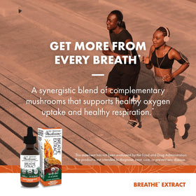 Host Defense Breathe Extract 60 ml, étiquette avec informations