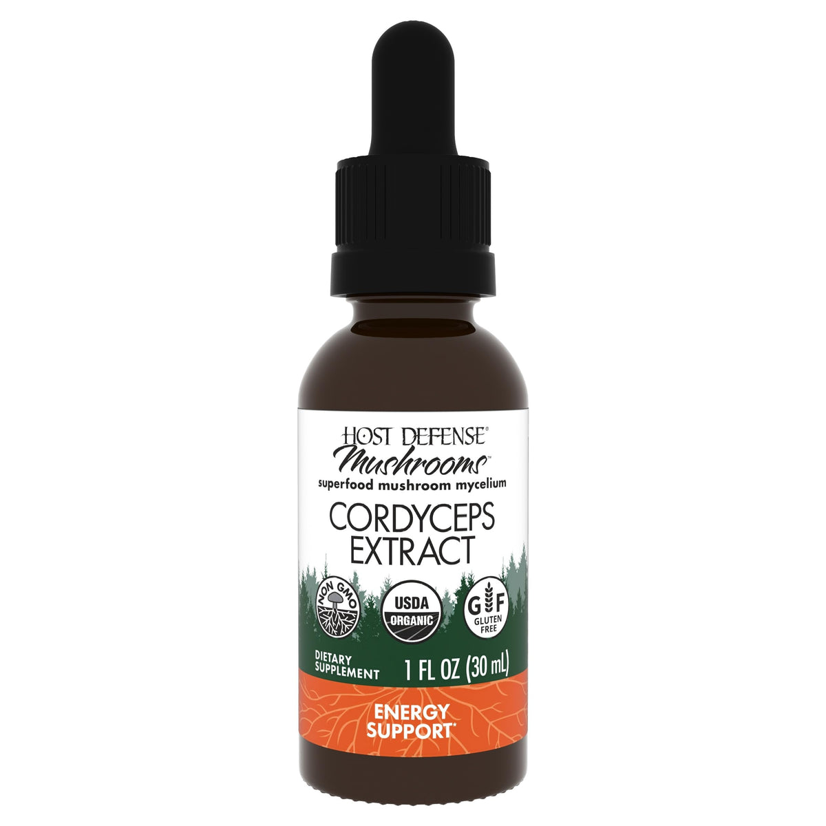 Host Defense Cordyceps Extract flacon de 30 ml vue de face