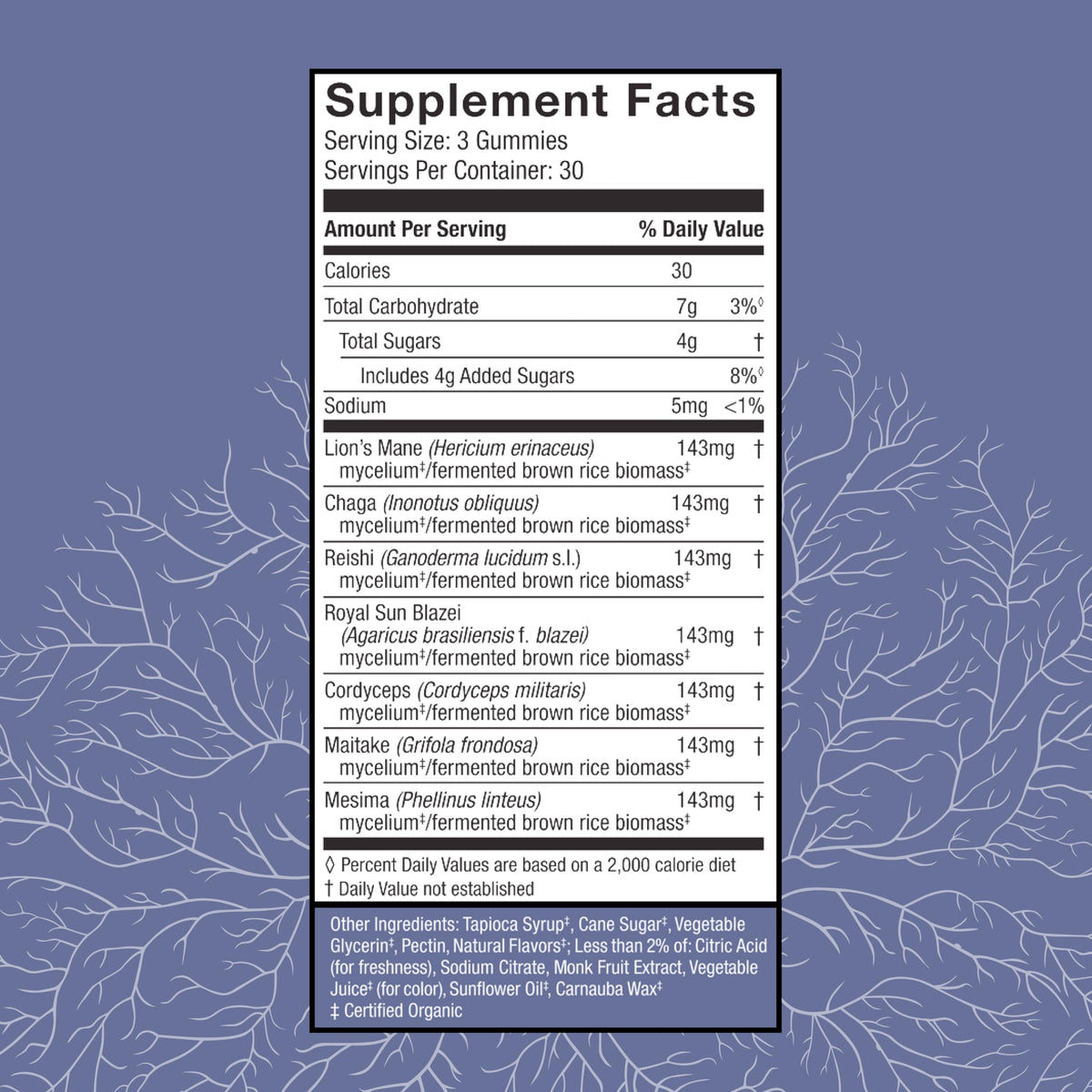 Host Defense Gélifiés 90 Gummies, arrière du pot