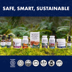 Host Defense Gélifiés 90 Gummies, mise en scène avec des fruits