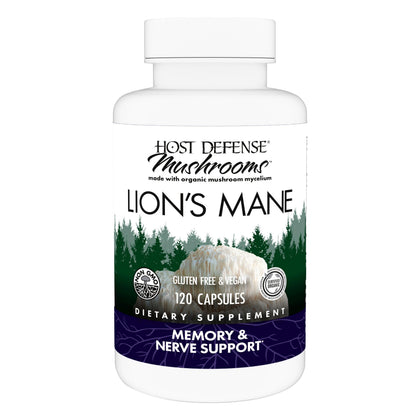 Host Defense Lion's Mane 120 capsules vue de face