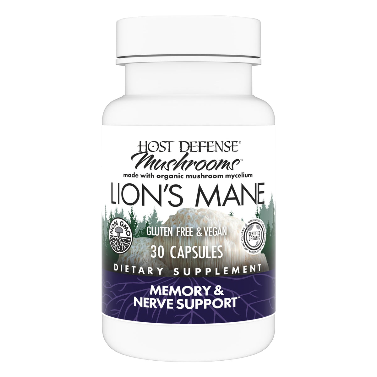 Host Defense Lion's Mane 30 capsules vue de face