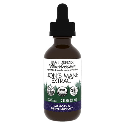 Host Defense Lion's Mane 60 ml flacon avant avec étiquette