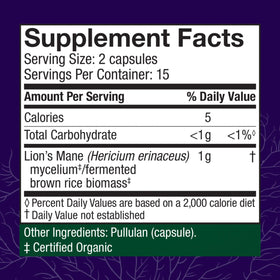 Host Defense Lion's Mane emballage et capsules