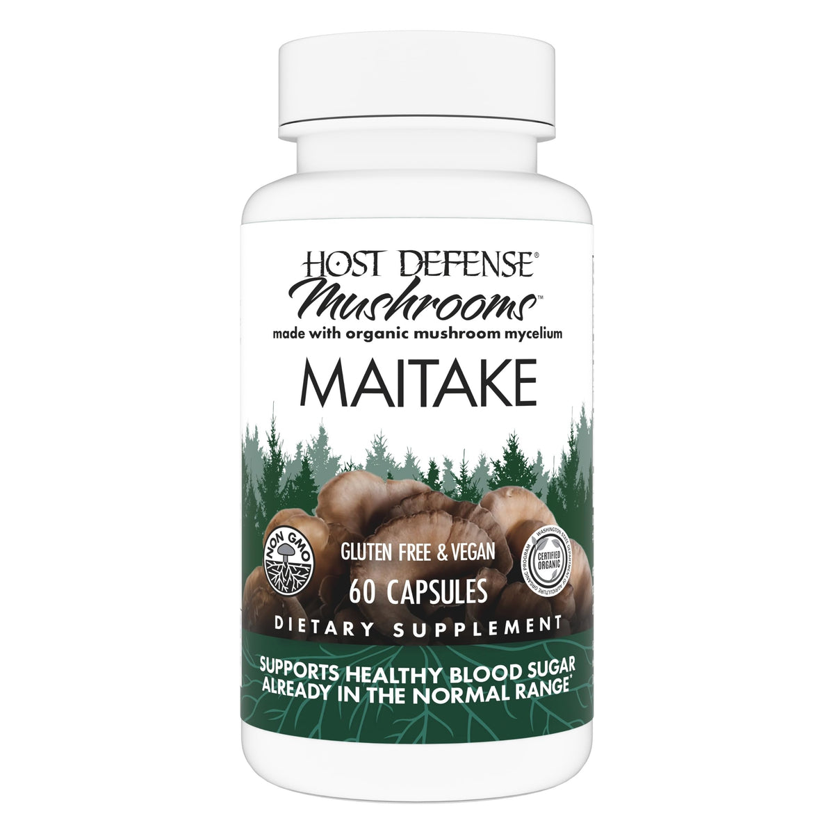 Host Defense Maitake 60 capsules vue de face