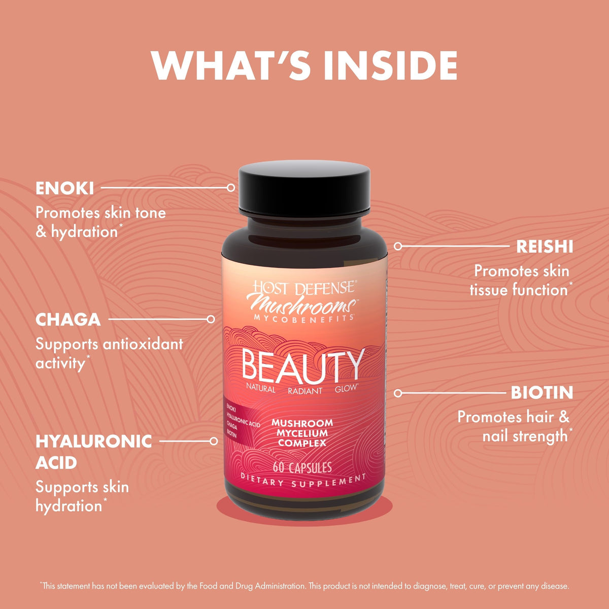 Host Defense MycoBenefits Beauté avec des ingrédients naturels