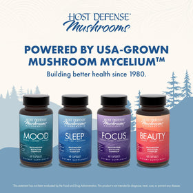 Host Defense MycoBenefits Sommeil, capsules ouvertes sur une surface