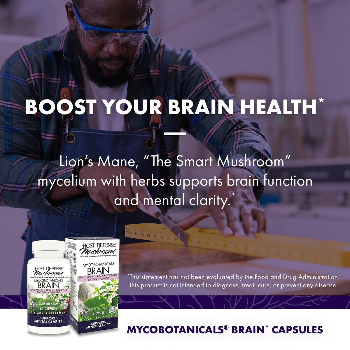 Host Defense MycoBotanicals 60 capsules avec des champignons