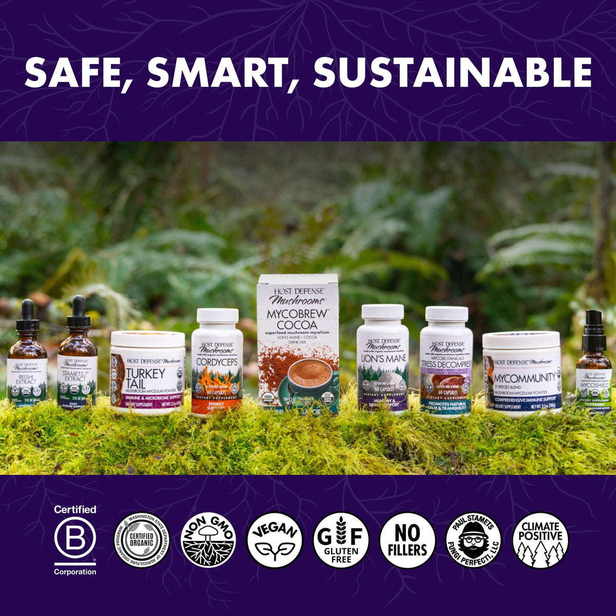 Host Defense MycoBotanicals en lifestyle sur une table