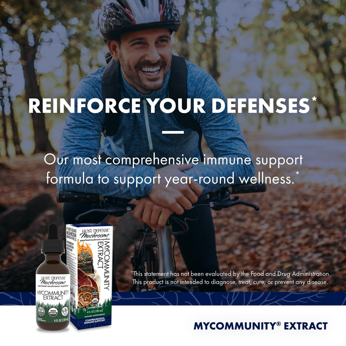 Host Defense MyCommunity Extrait 4 fl oz sur un fond neutre