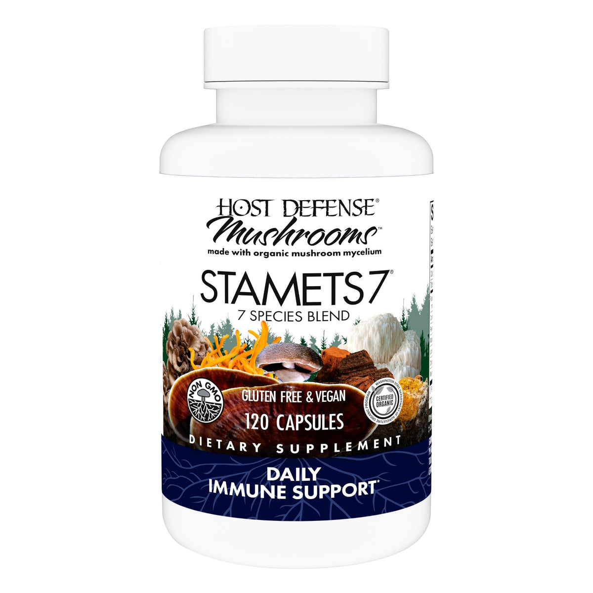 Host Defense Stamets 7 120 capsules vue de face