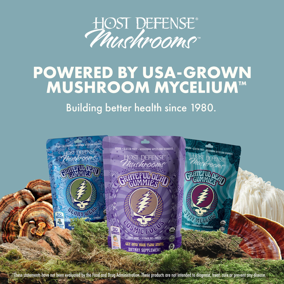 Host Defense Stay Mellow Gummies with fresh herbs