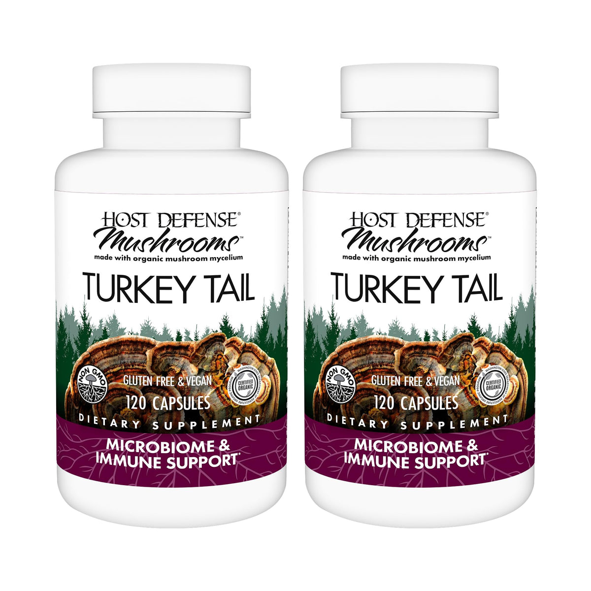 Host Defense Turkey Tail complément alimentaire 240 capsules vue de face