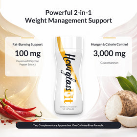 HOURGLASS FIT 120 gélules avec des accessoires de fitness