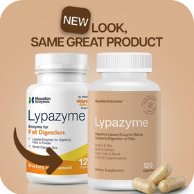 Houston Enzymes Lypazyme avec étiquette visible