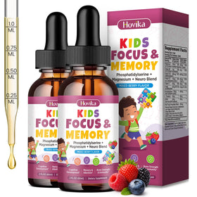 Hovika 2 Pack Compléments Alimentaires pour Enfants Flacon Liquide Fruits Rouges