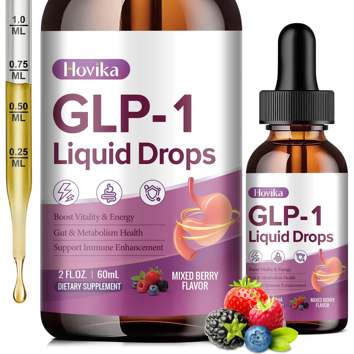 Hovika Complément Alimentaire GLP-1 60 ml vue avant avec étiquette