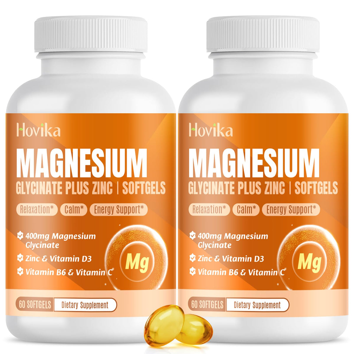 Hovika gélules de magnésium glycinate 400mg vue de face