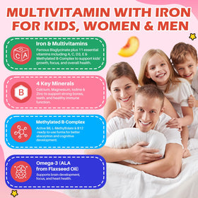 Hovika Gummies de Fer pour Enfants - arrière de la boîte avec informations nutritionnelles