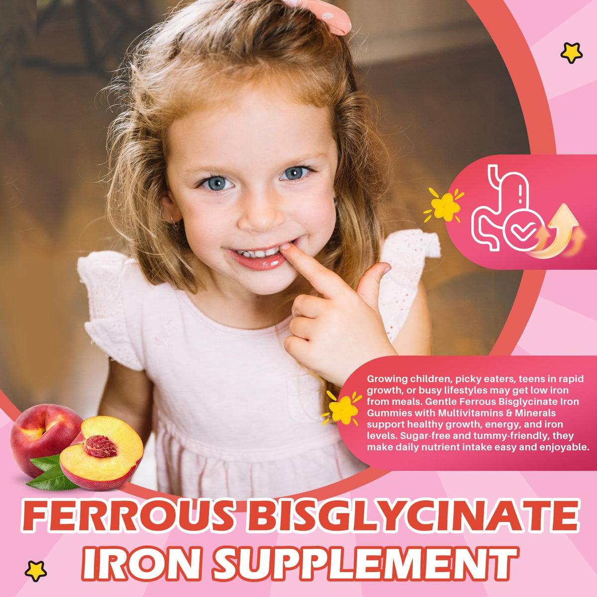 Hovika Gummies de Fer pour Enfants - boîte ouverte montrant les gummies à l'intérieur