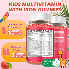 Hovika Gummies de Fer pour Enfants - gummies sur une table avec des jouets d'enfants