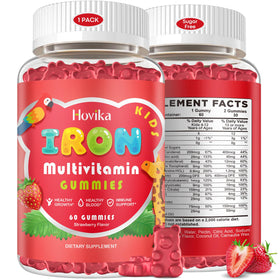 Hovika Gummies de Fer pour Enfants, pot de 60 pièces