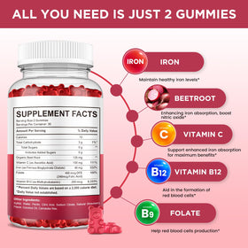 Hovika Gummies de Fer Végétalien 60 unités prise en main