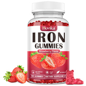 Hovika Gummies de Fer Végétalien 60 unités vue de face avec emballage