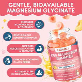 Hovika Gummies de Magnésium Glycinate 120ct pot ouvert