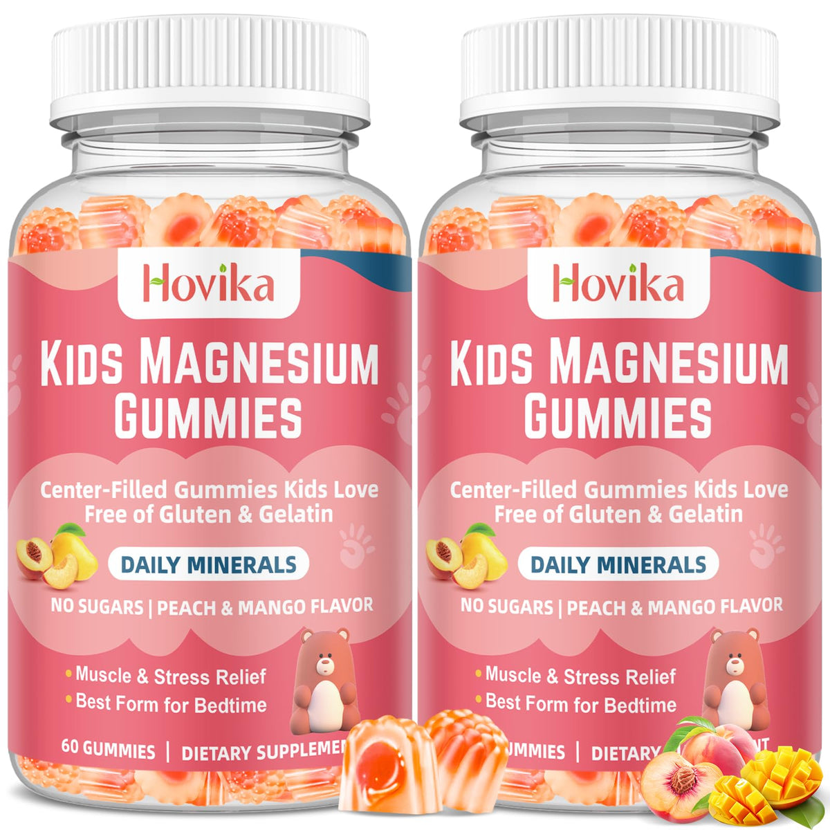Hovika Gummies de Magnésium Glycinate 120ct vue de face