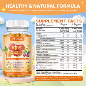 Hovika Gummies de Magnésium pour Enfants, emballage ouvert