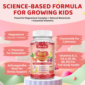 Hovika Gummies de Magnésium pour Enfants - gummies à la fraise
