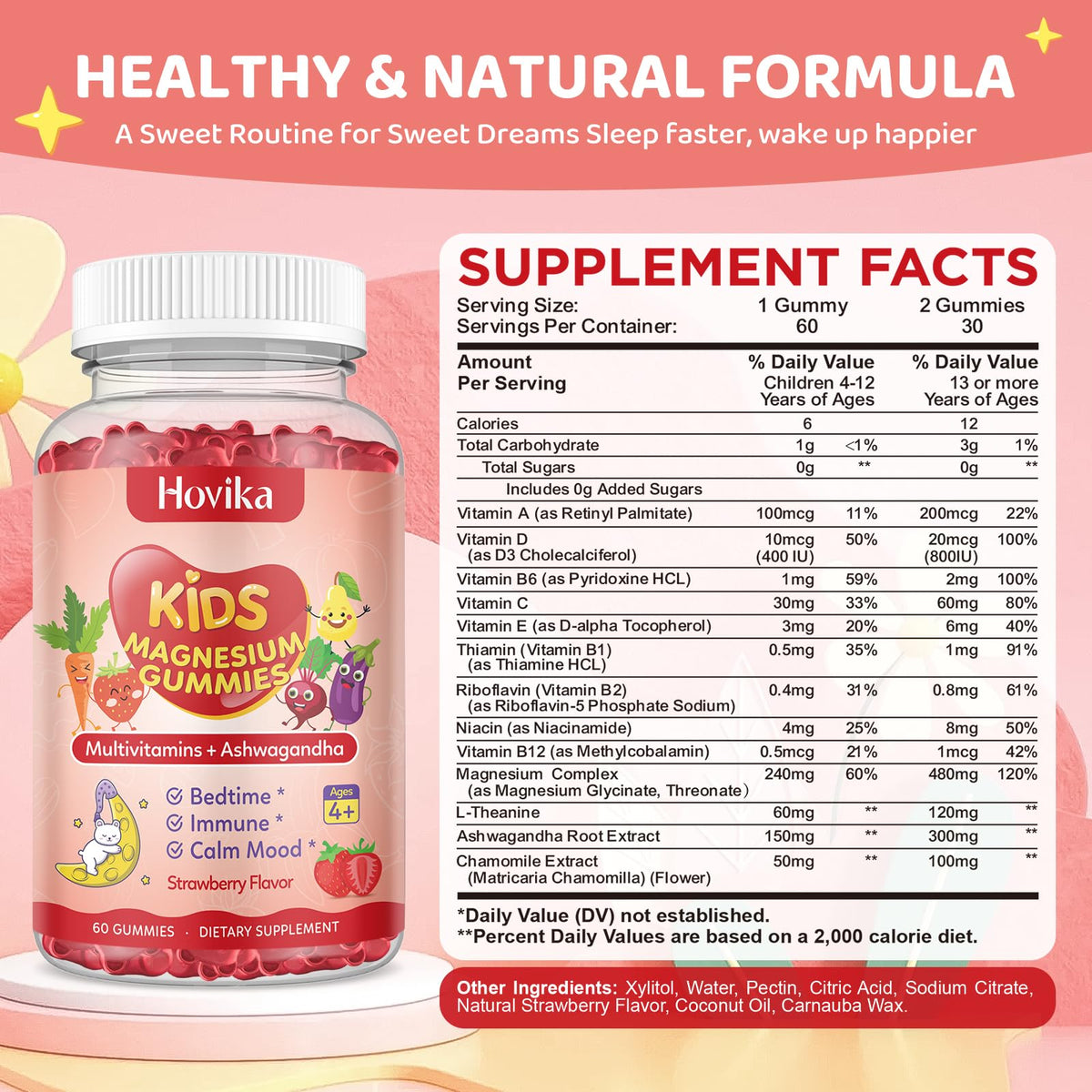 Hovika Gummies de Magnésium pour Enfants - gummies dans une main d'enfant