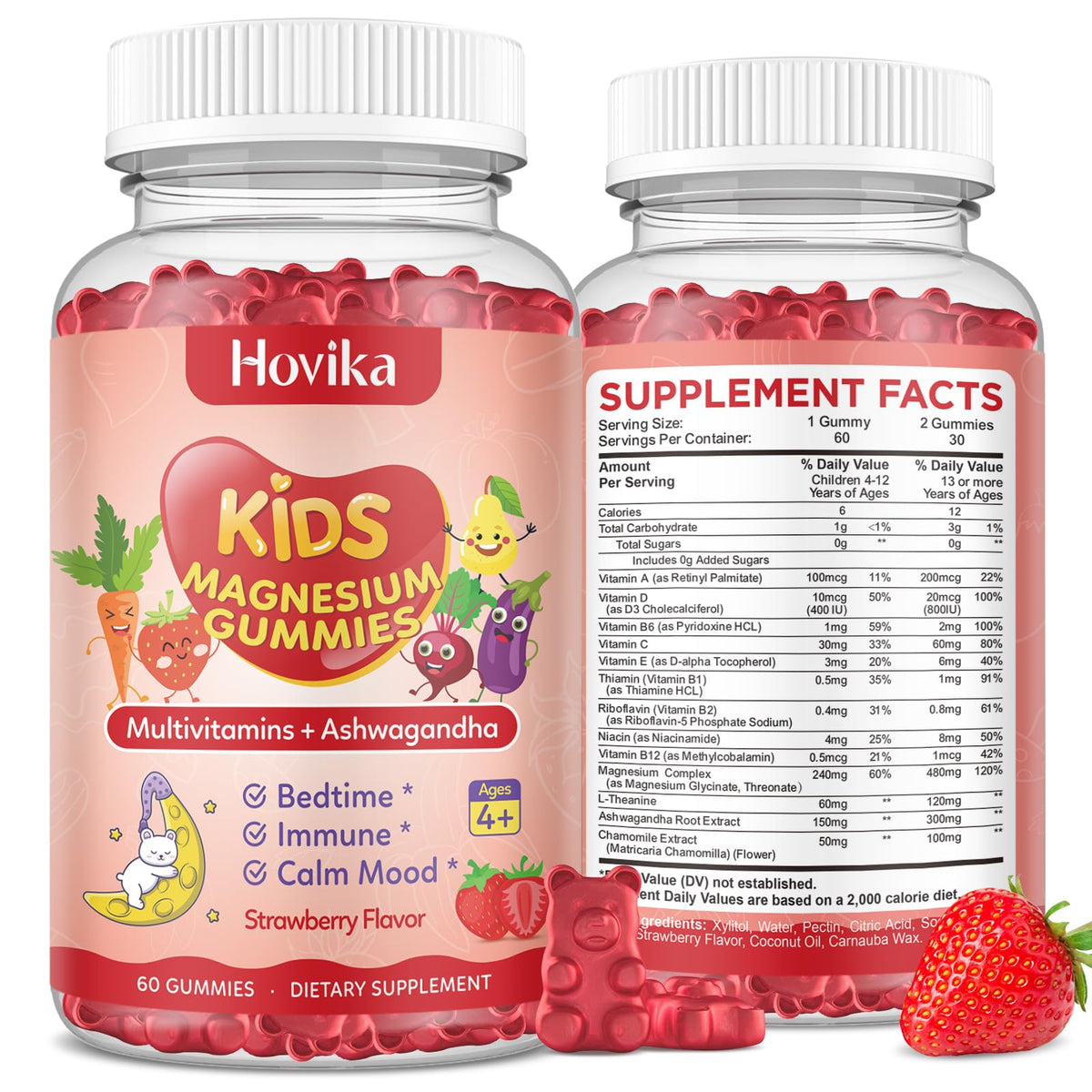 Hovika Gummies de Magnésium pour Enfants - pot de 60 gummies