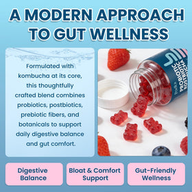 Hovika Gummies Kombucha pot avec étiquette visible