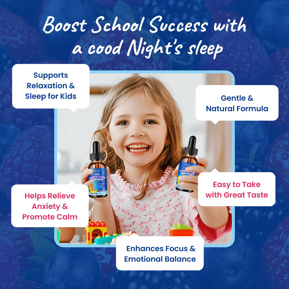 Hovika Magnésium Glycinate Enfants 60ml flacon avec dosage