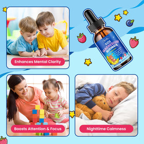 Hovika Magnésium Glycinate Enfants 60ml gouttes dans un verre d'eau