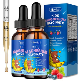 Hovika magnésium glycinate liquide flacon avant avec étiquette fruits rouges