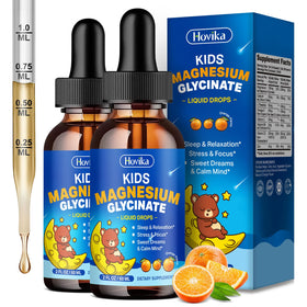 Hovika magnésium glycinate liquide pour enfants, goût orange, vue de face