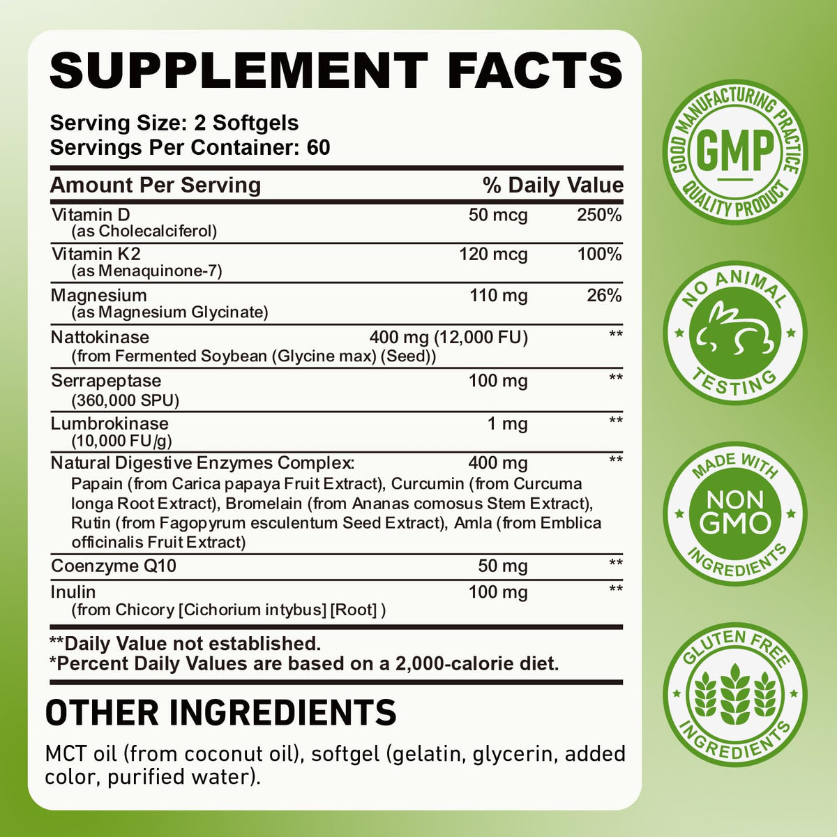 Hovika Nattokinase 120 gélules côté