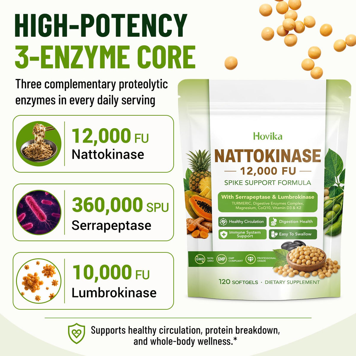 Hovika Nattokinase 120 gélules emballage