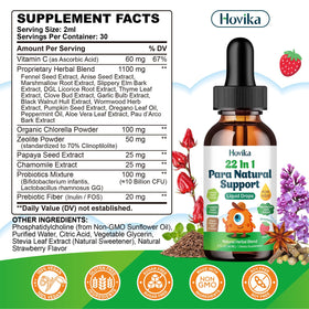 Hovika Nettoyage des Parasites 22 en 1 120 ml étiquette avec ingrédients