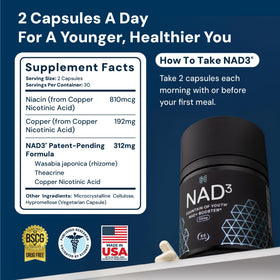 HPN NAD3 Complément Alimentaire 60 Capsules emballage