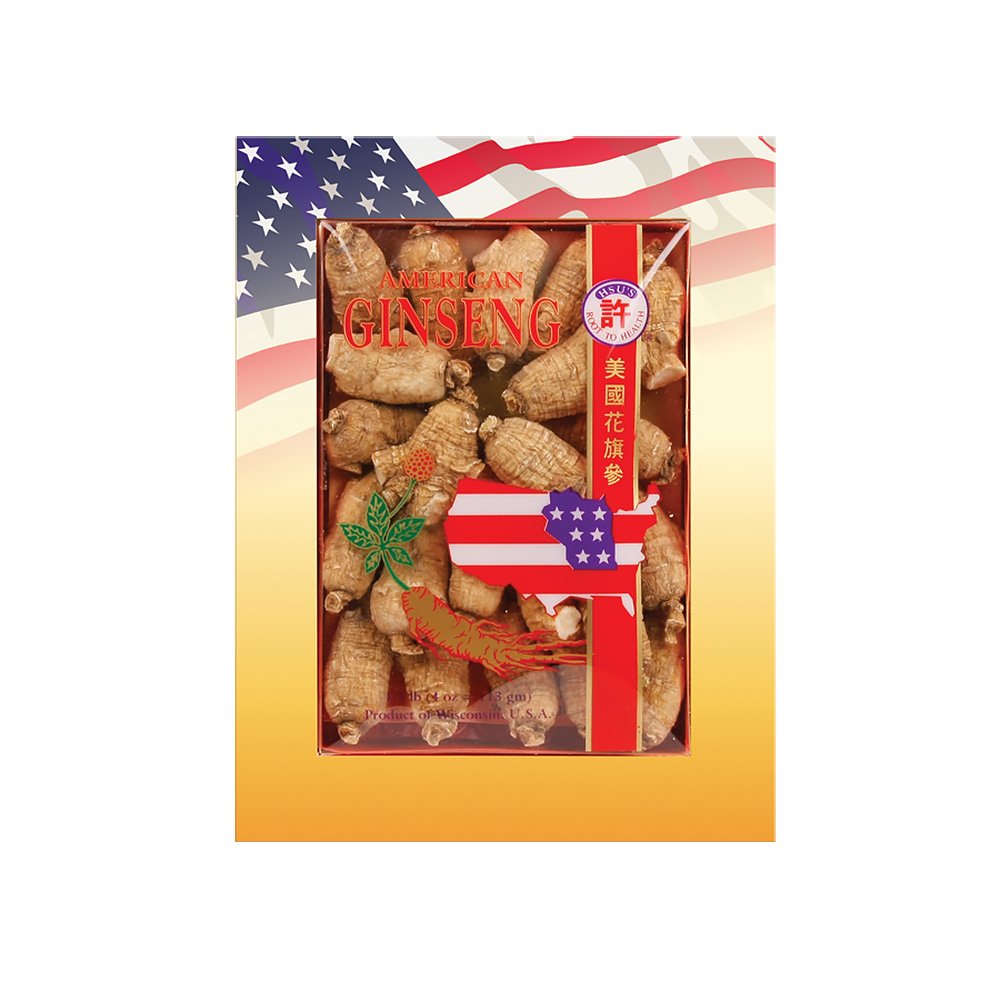 Hsu's Ginseng Américain Wisconsin racines entières 200g vue avant