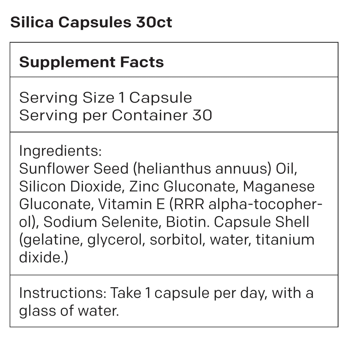 hübner Silicea Complément Alimentaire Silicium 30 Capsules avec capsules visibles
