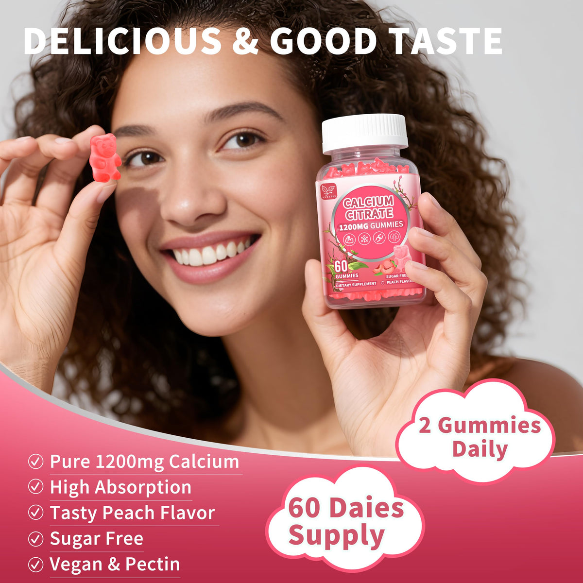Hudetex Gummies de Calcium Citrate 1200 mg affichage produit