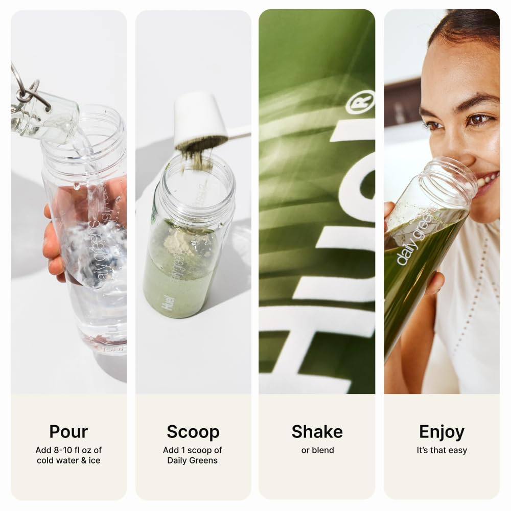 Huel Daily Greens en utilisation avec un smoothie