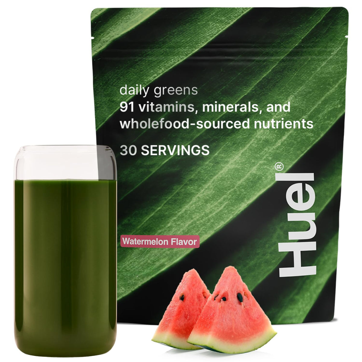 Huel Daily Greens poudre de superaliment 281g vue de face