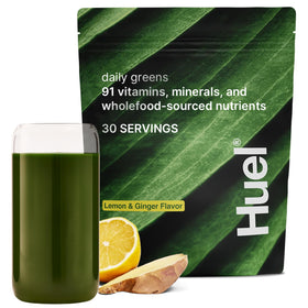 Huel Daily Greens poudre superfood 281g vue avant avec emballage